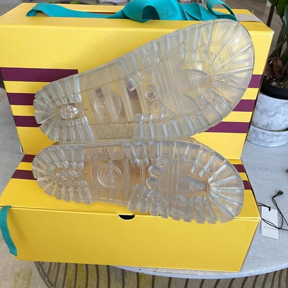 Gucci x Adidas 721229 Logo Transparent Slides Sandals Size UK 7 & 9 - Picture 14 of 16